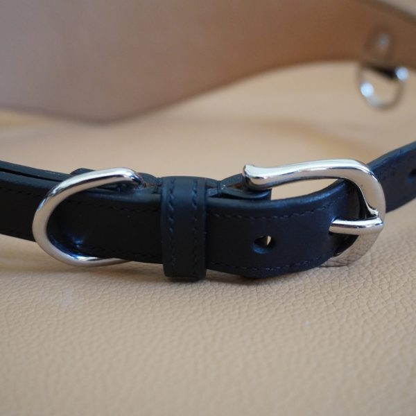 Wide Belt Black and Silver Back